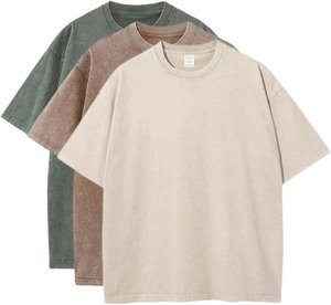 Camisetas Básicas para Hombre al por Mayor, Talla Grande, Hombros Caídos, Tela de Felpa de Poliéster/Algodón, Ligeras, Ecológicas, 220 Gramos - Product Image 1
