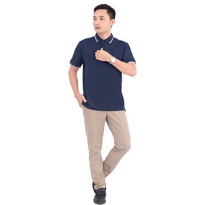 เสื้อยืดโปโลผู้ชายขายส่ง: แห้งเร็วไหล่บล็อกสีกำหนดแบรนด์เองและโลโก้ฟรี - Product Image 1