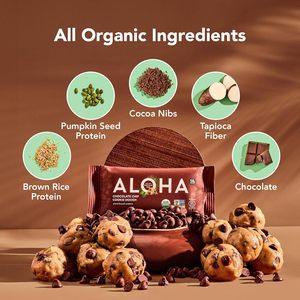 Barras de Proteína Vegetal Orgánica ALOHA (Sabor a Galleta con Chispas de Chocolate, Paquete de 12) - Product Image 6