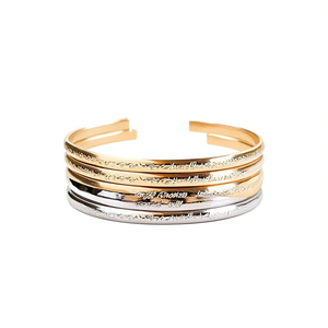 Stylish Gold and <b>Silver</b> Plated Fashion <b>Cuff</b> <b>Bracelet</b> for Retail and Gift Giving - Product Image 2
