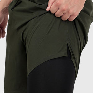 Nardon Apparel Heavyweight Pantalones cortos para hombre Algodón Mezcla de poliéster Estilo de empalme Logotipo personalizado Liso Teñido Moda Pantalones cortos de estilo callejero - Product Image 4