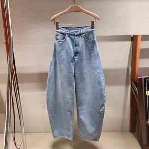 2025 Autumn Women's Casual Cotton Jeans Breathable Mid-Waist Flat Front Distressed Loose Washed <b>Denim</b> <b>Trousers</b> PCS-R-141 - Product Image 2