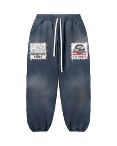 Conjunto Deportivo Personalizado de Invierno, 400 GSM, 100% Algodón Transpirable, Lavado Ácido, Bordado Desgastado, Pantalones Holgados, Sudadera con Capucha, Estilo Flared - Product Image 3