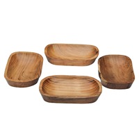 Bols à pâte en bois naturels ronds en bois pour la cuisine, ensemble de bols à mélanger les fruits, saladier en bambou pour