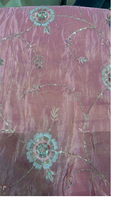 Tela de tejido puro de primera calidad, material transparente adornado a mano para saris de novia, lehengas, vestidos de fiesta, venta al por mayor.