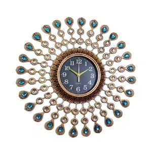 Horloge murale en bois résine Unique rustique décor à la maison Design moderne élégant montre pour salon et bureau décor - Product Image 6