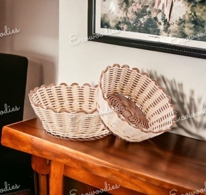 Elegant 100% Eco-Friendly <b>Bamboo</b> Rattan Wicker Fruit <b>Basket</b> Handmade with New Designs - Product Image 4