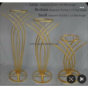 Centros de mesa Decoración de mesa Soportes Harlow Vintage Color plata y oro Metal y cristal Estilo Hogar y decoración de boda Soporte - Product Image 3