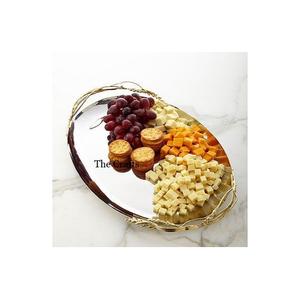 Bandeja martillada de acero inoxidable de forma redonda para accesorios de cocina, bandeja para servir alimentos de la más alta calidad - Product Image 4