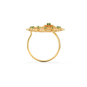 Anillo de compromiso y aniversario para mujer, chapado en oro rosa con diamantes recortados Mishka - Product Image 3