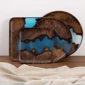 DE DESIGN UNIQUE SOUS-VERRE EN RÉSINE DE BOIS ÉPOXY pour Café Thé Boisson En Bois Personnaliser Tasse à Thé Ronde Carrée - Product Image 3