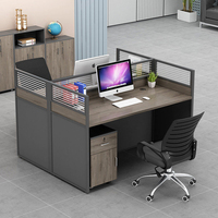 Juego de Escritorio y Silla de Oficina Simple para 4-6 Personas, Estaciones de Trabajo Modernas para Empleados, Escritorios y Mesas de Trabajo para Oficina