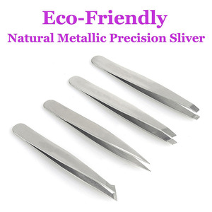 Pinzas para Cejas con Punta Redonda Inclinada, Diseño de Punta Puntiaguda, 4 Piezas, Depilación de Cejas Profesional, Acero Inoxidable, para Hombres y Mujeres - Product Image 3