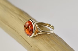 Anillo de piedras preciosas de ámbar Báltico Natural hecho a mano de Plata de Ley 925, anillo de promesa, joyería de boda, Joyería de Ámbar, anillo bohemio - Product Image 5