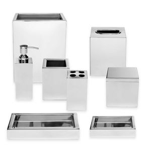 Ensemble de salle de bain en métal élégant pour une décoration de salle de bain minimaliste, offrant un rangement pratique et une esthétique propre - Product Image 1