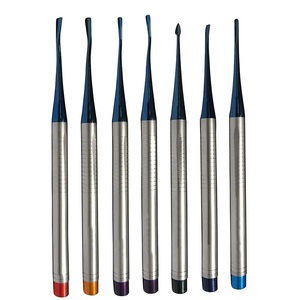 PDL Luxateur en acier allemand Micro embout dentelé avec pointes revêtues de titane bleu Set PDL dentaire - Product Image 6