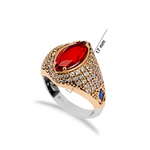 Marquise Shape <b>Garnet</b> Stone Authentic Unisex <b>Rings</b> Turkish Handmade Wholesale 925 Sterling <b>Silver</b> Jewelry - Product Image 3