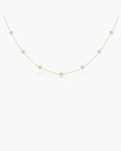 Collar Estrella Diamantada Starlit Diamond Star Station, Diamante Natural de 0.50 Ct, Color G-H, Claridad VS, Oro Sólido de 14K, Estilo Celestial Hecho a Mano - Product Image 2