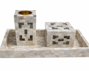 Plateau de service en résine incrustée fait à la main, brûleur Mabkhara, porte-encens décoratif pour les célébrations de l'Aïd, cadeaux - Product Image 1