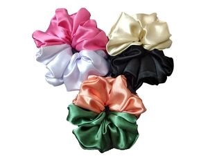 Custom Logo Fabric Hair Accessories 1/3/5/7/10cm Rubber Band Fashion Silk Satin Hair Oversized <b>Scrunchies</b> Hair Ties for Women - Product Image 5