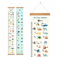 Tableau de croissance personnalisable pour enfants, toile murale suspendue en bois, impression Epson, encre écologique, emballage OEM, longueur sur mesure