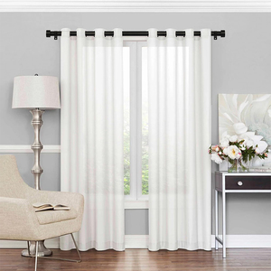 Ensemble de tringles à rideaux réglables et connectables KYOK, embouts ronds noir mat, tringle à rideaux multi-sections robuste avec accessoires complets - Product Image 5