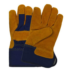 Gréeur naturel Gants de sécurité en cuir à paume unique Gants de construction de protection ignifuges avec fonction anti-coupure - Product Image 1