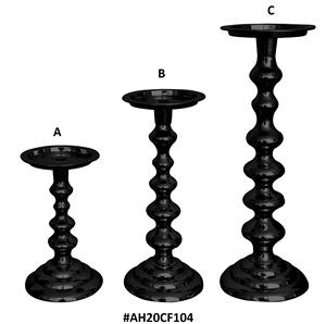 Bougeoir en aluminium noir de luxe fait à la main parfait pour la décoration de table et de mariage bougeoir décoratif en vrac pour la maison - Product Image 1