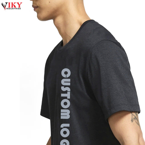 T-shirt à manches courtes pour hommes, couleur noire unie avec col ras du cou et tactique, nouveau modèle de tee-shirt imprimé par VIKY INDUSTRIES - Product Image 5