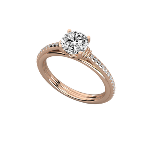 Anillo de Compromiso de Diamante Cultivado en Laboratorio con Corte Brillante de Oro Sólido de 14K de Última Moda de Primera Calidad, Certificado IGI, Joyas OMKAR Clásicas - Product Image 1