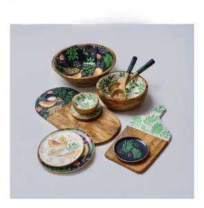 Bandeja de servir de madera natural con diseño de corteza, forma ovalada, bandeja de madera rústica para vajilla, utensilios de cocina, bandeja de almacenamiento al mejor precio. - Product Image 2