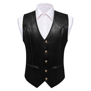 Gilet de costume en cuir véritable pour hommes gilet de cow-boy occidental décontracté col en V gilet léger de qualité supérieure sur mesure 2025 nouveau Style gilets - Product Image 4