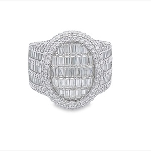 Bague de fiançailles de luxe en diamant rond VVS, argent sterling 925, tendance hip-hop, collection pour hommes - Product Image 1