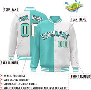 Chaqueta universitaria personalizada con contraste de colores de satén, botón a presión, logotipo del equipo, bordado, ropa de calle a la moda, Letterman, Dropshipping, OEM - Product Image 2