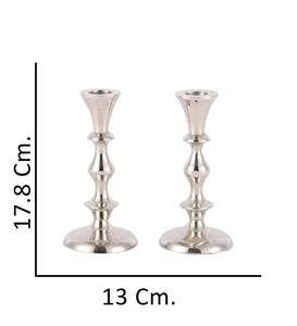 Bougeoir au design classique disponible en aluminium et en laiton, taille personnalisable, finition nickel et or - Product Image 4