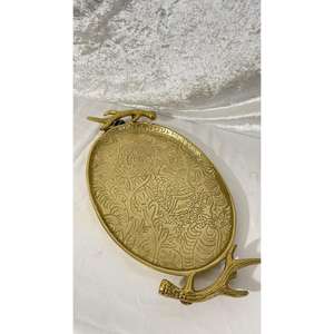 Bandeja de plato de Granada dorada, frutas, aperitivos, bandejas de Metal para servir galletas, decoración de boda para el hogar, superventas, bandeja de frutas personalizada 2025 - Product Image 5