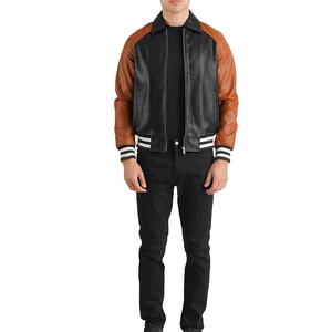 Veste universitaire pour hommes respirante et personnalisée de conception de qualité supérieure manches en cuir de toile personnalisable vente chaude à bas prix quantité minimale de commande bas - Product Image 2