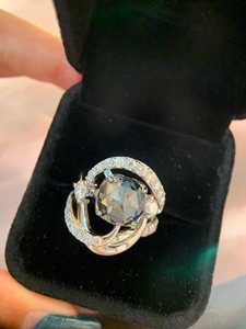 Diseño único Original azul Rosa corte redondo Moissanite diamante Halo anillo 925 Plata boda joyería para novias fiestas de compromiso - Product Image 5