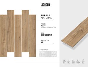 Azulejo de pared y suelo de porcelana 200x1200 con acabado mate de cuerpo de color aspecto de madera superventas - Product Image 5