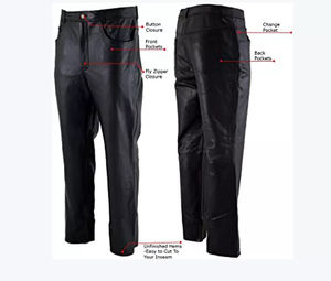 กางเกงหนังแกะเนื้อนุ่มสำหรับผู้ชายมีกระเป๋าข้างสไตล์สตรีทสไตล์ใหม่ - Product Image 6