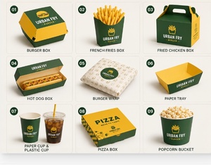 Boîte à hamburgers sur mesure, conteneur alimentaire, emballage pour poulet frit et <span class=keywords><strong>frites</strong></span>, vente <span class=keywords><strong>en</strong></span> gros, <span class=keywords><strong>livraison</strong></span> rapide - Product Image 3