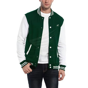 Chaqueta de Invierno Estilo Letterman para Hombre, Calidad Premium, Mezcla de Lana/Algodón, Transpirable, Cuello Mao, Estilo Urbano, Logotipo Frontal - Product Image 1