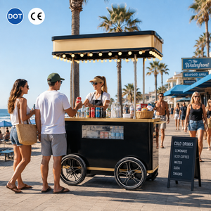 Etodevice Gelato Hot Sales <b>Trolley</b> Freezers Popsicle Ice Cream Food Truck Push Cart Gelato Ice Cream Cart With Freezer - Product Image 1