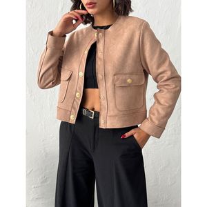 เสื้อแจ็คเก็ต Topshow ผ้าหนังกลับมีกระเป๋า - [object Object] - Product Image 4