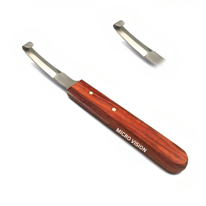 Nouveauté maréchal-ferrant couteaux à sabot équin Double bord Instrument vétérinaire japonais lame en acier inoxydable manche en bois droite/gauche - Product Image 2