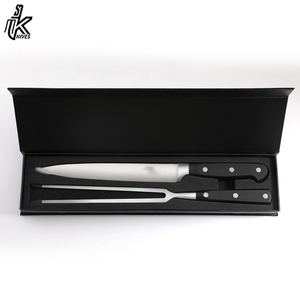 Ensemble de couteaux de barbecue en acier inoxydable 2 pièces avec manche en bois, couteau de camping et de cuisine, écologique, personnalisable OEM - Product Image 6