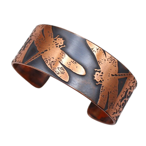 Hawaii New Year Dark Purple Glass <b>Bracelet</b> pure <b>copper</b> adjustable American Cuff Christmas Chinese New Year Dragon Jewelry - Product Image 1