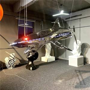 Arte de <span class=keywords><strong>dinosaurio</strong></span> robótico personalizado estatua decorativa creativa Centro de exposición Interior 1,8 M fibra de vidrio cromo T Rex escultura - Product Image 6