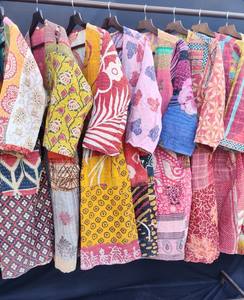 Lote de Chaqueta de algodón indio para mujer, ropa vintage reversible, kantha - Product Image 5