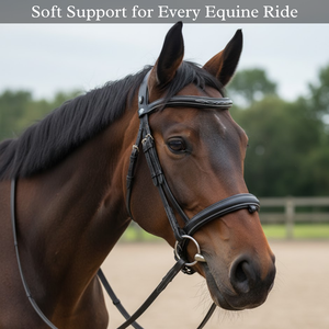 Bridon d'équitation anglais en cuir véritable de qualité supérieure, rembourré et réglable, équipement équestre durable, fournisseur OEM - Product Image 2